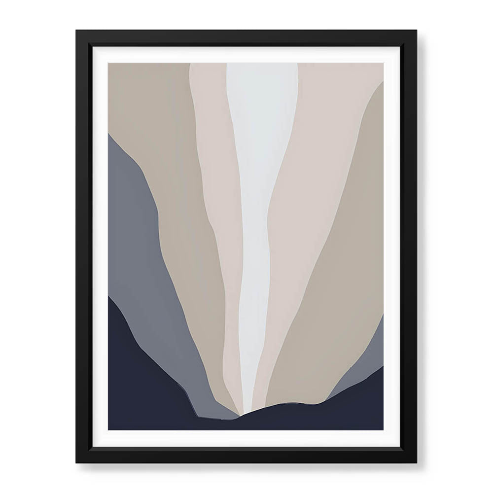 Blue & Grey Abstract Design Over Colorful Background | Abstract Office Artwork #00185 - Prime Décor