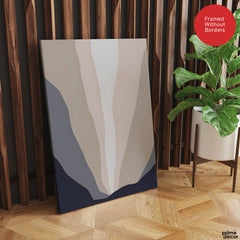 Blue & Grey Abstract Design Over Colorful Background | Abstract Office Artwork #00185 - Prime Décor
