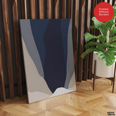 Blue & Grey Abstract Design Over Colorful Background | Abstract Office Artwork #00187 - Prime Décor