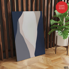 Blue & Grey Abstract Design Over Colorful Background | Abstract Office Artwork #00188 - Prime Décor