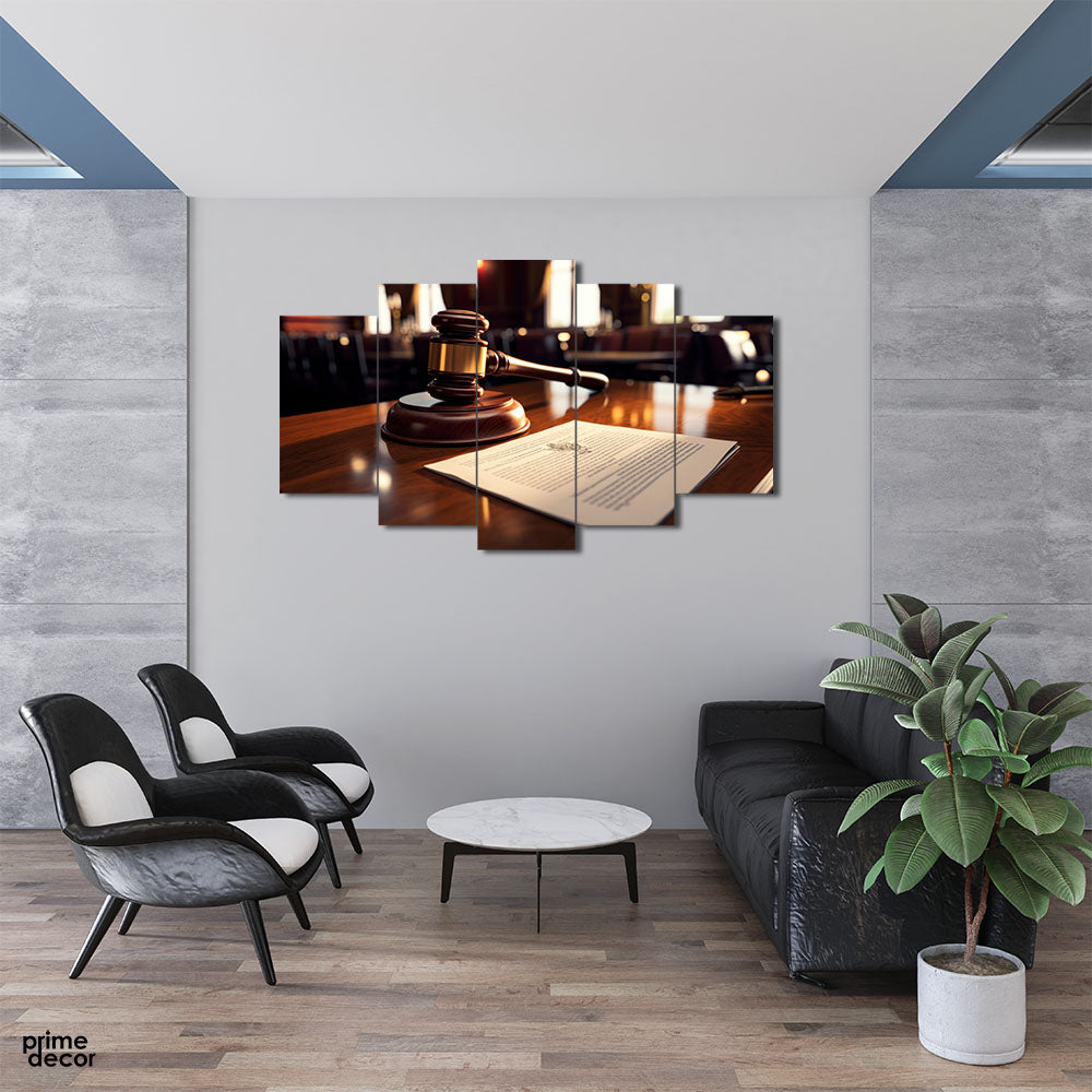 The Court's Hammer (5 Panel) Office Wall Art - Prime Décor