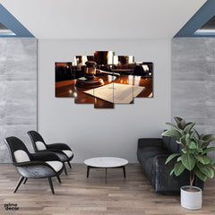 The Court's Hammer (5 Panel) Office Wall Art - Prime Décor