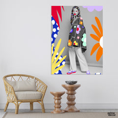 Woman Posing with Pop Art vol 2 (Single Panel) Fashion Wall Art - Prime Décor