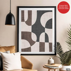 Black & Grey Abtract Design Over White Background | Abstract Office Artwork #00195