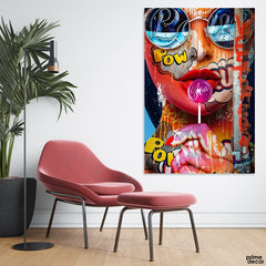 Love Colorful Face Of A Girl With Glasses (Single Panel) Fashion Wall Art