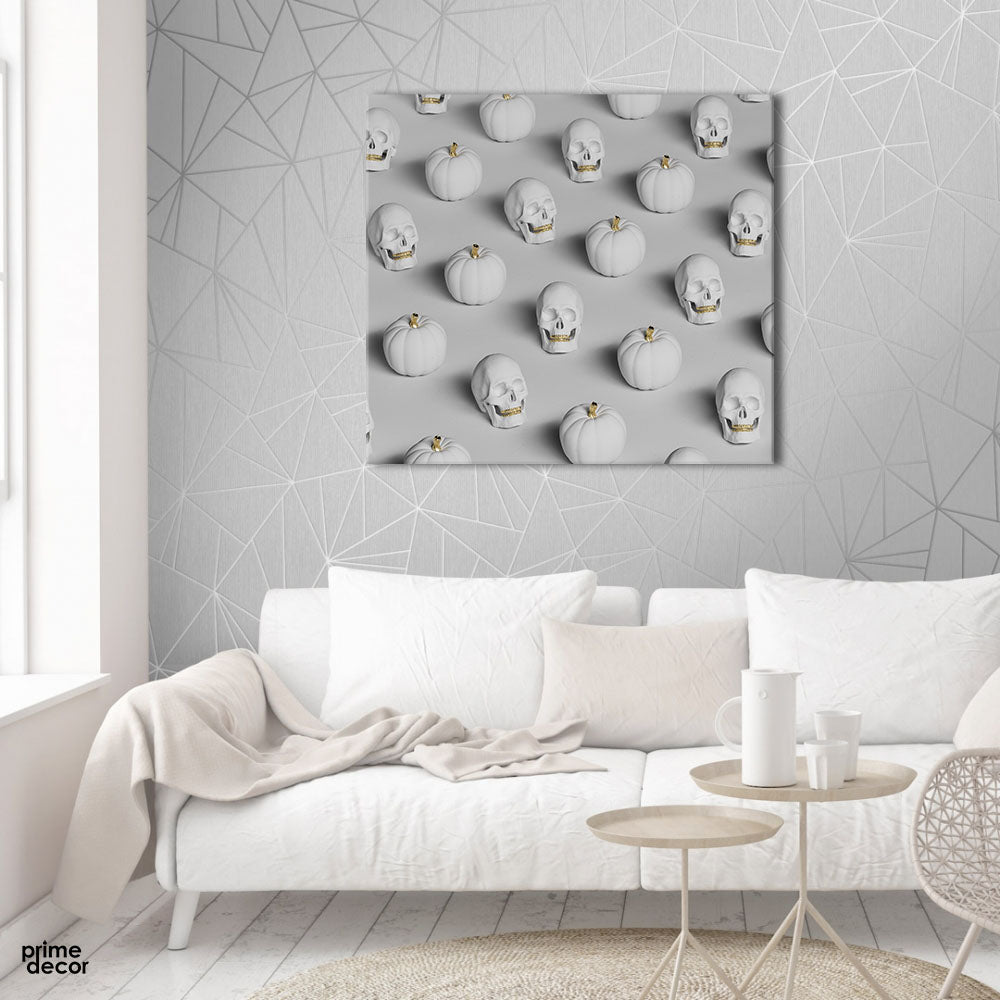 Marshmallow Skulls (Single Panel) Digital Wall Art - Prime Décor