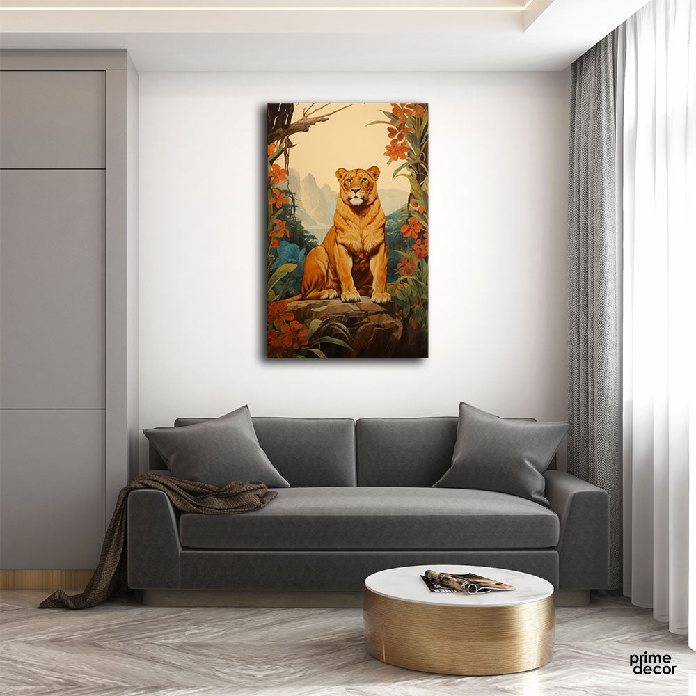 The Floral Lioness | Animal Wall Art - Prime Décor