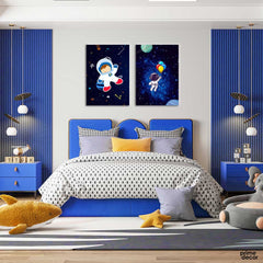 Astronaut Balloons (2 Panel) Space Wall Art - Prime Décor