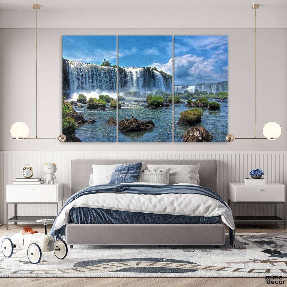 A Stunning Waterfall (3 Panel) Nature Wall Art - Prime Décor