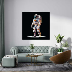 Astronaut Cutout Illustration (Single Panel) Square Wall Art - Prime Décor
