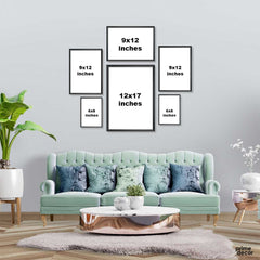 Black & White Line Art Setup (6 Panel) Wall Art - Prime Décor