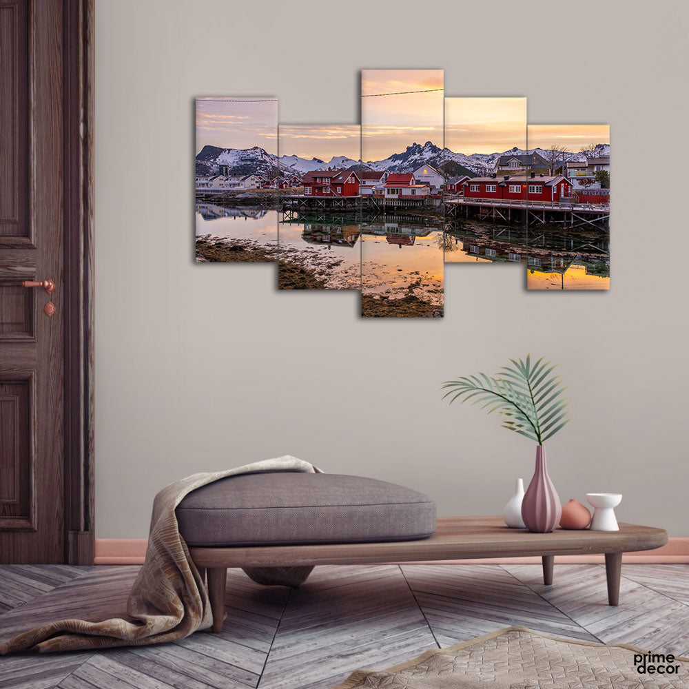 Norway River View (5 Panel) | Landscape Wall Art - Prime Décor