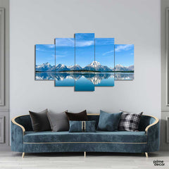 Beautiful Blue Mountain (5 Panel) Nature Wall Art - Prime Décor