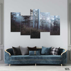 Rich Forest Look (5 Panel) Forest Wall Art - Prime Décor