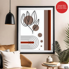 Black & Brown Abstract Design Over White Background | Abstract Office Artwork #00223 - Prime Décor