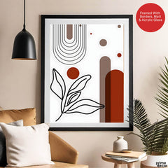Black & Brown Abstract Design Over White Background | Abstract Office Artwork #00224 - Prime Décor