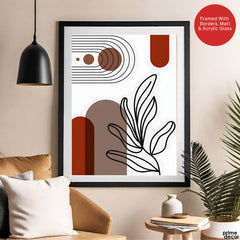 Black & Brown Abstract Design Over White Background | Abstract Office Artwork #00225 - Prime Décor