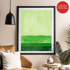 Beautiful Green Color Shades Oil Paint Art | Abstract Office Artwork #00232 - Prime Décor