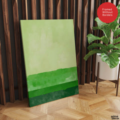 Beautiful Green Color Shades Oil Paint Art | Abstract Office Artwork #00232 - Prime Décor