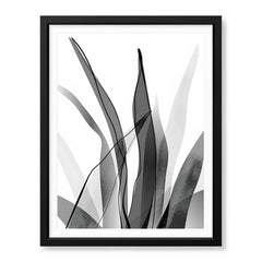 Black & White Floral Oil Paint Art Over White Background | Abstract Floral Artwork #00235 - Prime Décor
