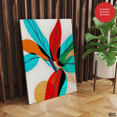 Colorful Abstract Floral Art Over White Background | Abstract Floral Artwork #00242 - Prime Décor
