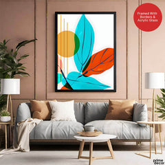 Colorful Abstract Floral Art Over White Background | Abstract Floral Artwork #00243 - Prime Décor