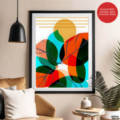 Colorful Abstract Floral Art Over White Background | Abstract Floral Artwork #00244 - Prime Décor
