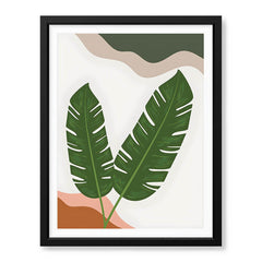 Green Tropical Leaves Over White Background | Abstract Floral Artwork #00251 - Prime Décor