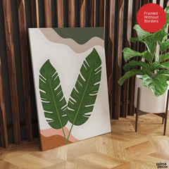 Green Tropical Leaves Over White Background | Abstract Floral Artwork #00251 - Prime Décor