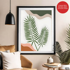 Green Tropical Leaves Over White Background | Abstract Floral Artwork #00252 - Prime Décor