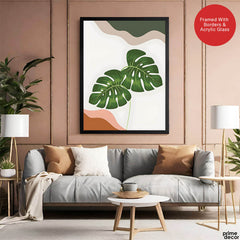 Green Tropical Leaves Over White Background | Abstract Floral Artwork #00253 - Prime Décor