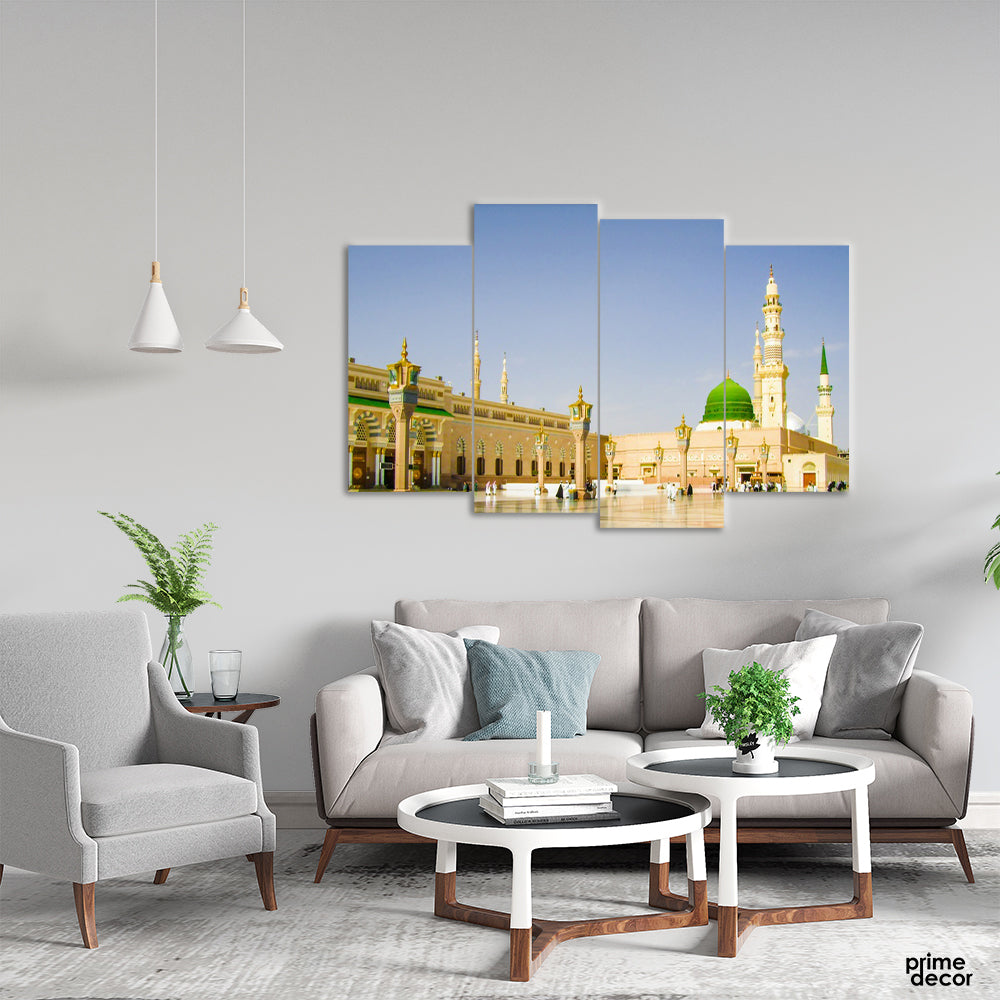 Masjid e Nabwi Aesthetic View (4 Panel) | Islamic Wall Art On Sale - Prime Décor