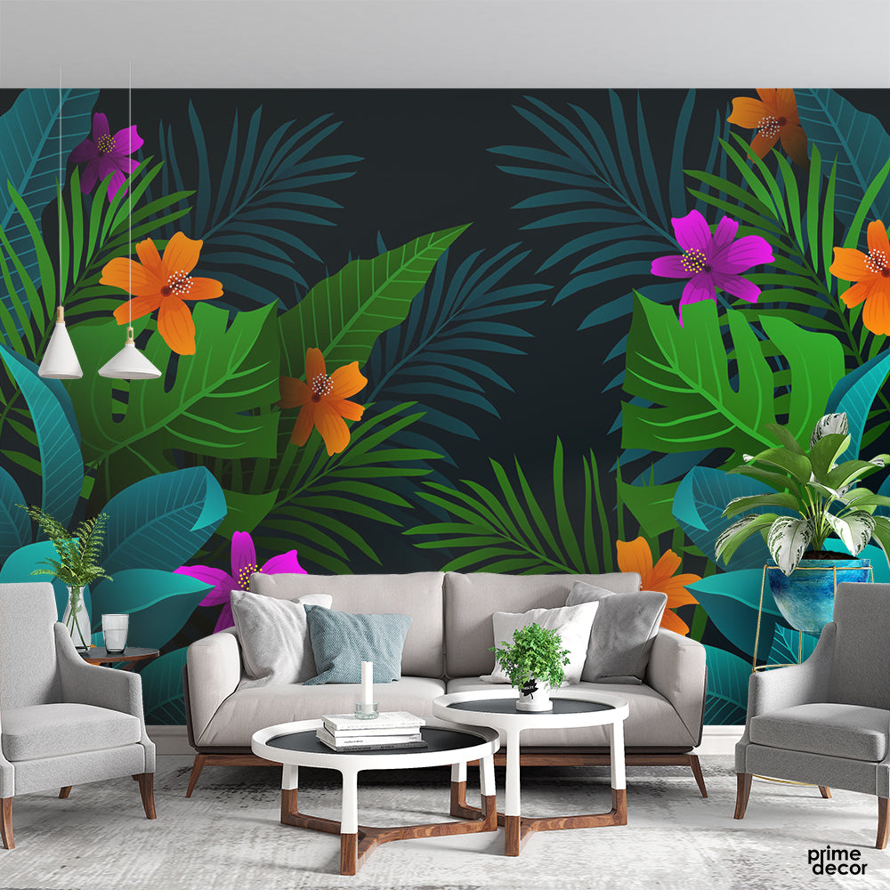 Gradient Summer Background | Floral Wallpaper Mural - Prime Décor