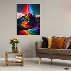 Colorful Mountain Painting (Single Panel) Wall Art On Sale - Prime Décor