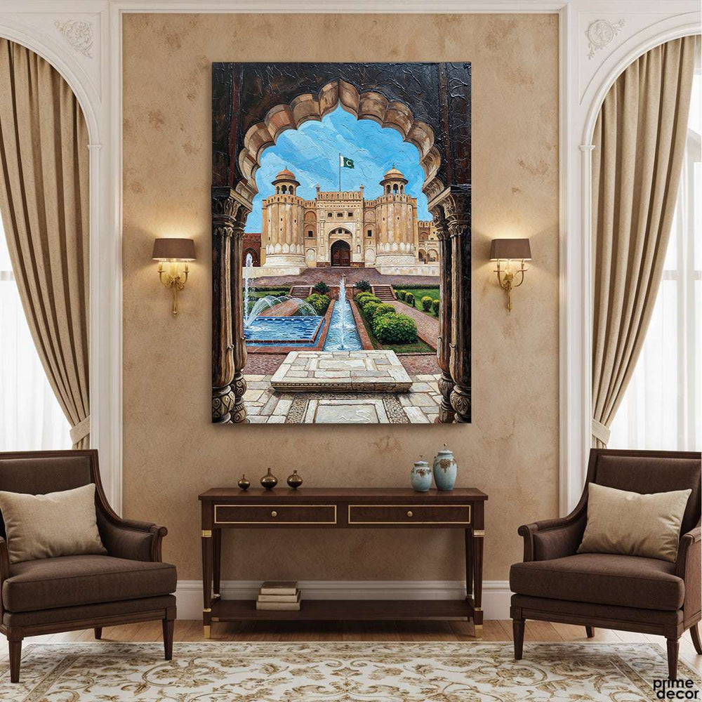 The Mighty Fort of Lahore Knife Work (Single Panel) Digital Painting Wall Art