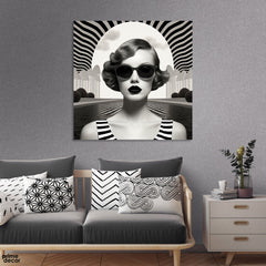 Abstract Black & White Picture Of A Women (Single Panel) Fashion Wall Art
