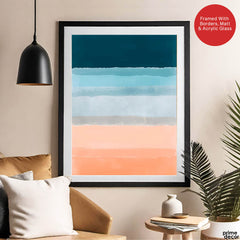 Blue & Beige Color Shades Design | Abstract Office Artwork #0026 - Prime Décor