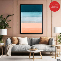 Blue & Beige Color Shades Design | Abstract Office Artwork #0026 - Prime Décor