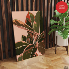 Colorful Abstract Tropical Leaves Over Beige Background | Abstract Floral Artwork #00278 - Prime Décor