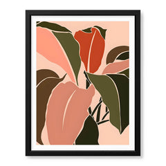 Colorful Abstract Tropical Leaves Over Beige Background | Abstract Floral Artwork #00279 - Prime Décor