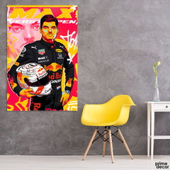 Max Verstappen Aesthetic Look With Helmet (Single Panel) Sports Wall Art