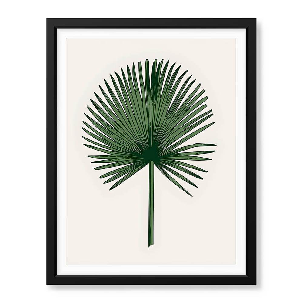 Dark Green Tropical Leaves Floral Design | Abstract Floral Artwork #0027 - Prime Décor