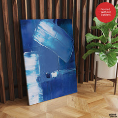 Blue & White Color Shades Abstract Design | Abstract Office Artwork #00280 - Prime Décor