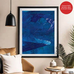 Blue & White Color Shades Abstract Design | Abstract Office Artwork #00281 - Prime Décor