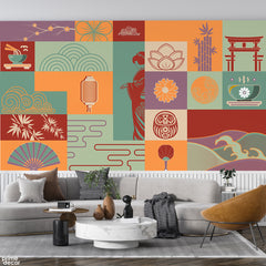 Abstract Colorful Aesthetic Shapes Artwork | Abstract Wallpaper Mural