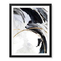 Black & Gold Abstract Office Design Over White Background | Abstract Office Artwork #00289 - Prime Décor