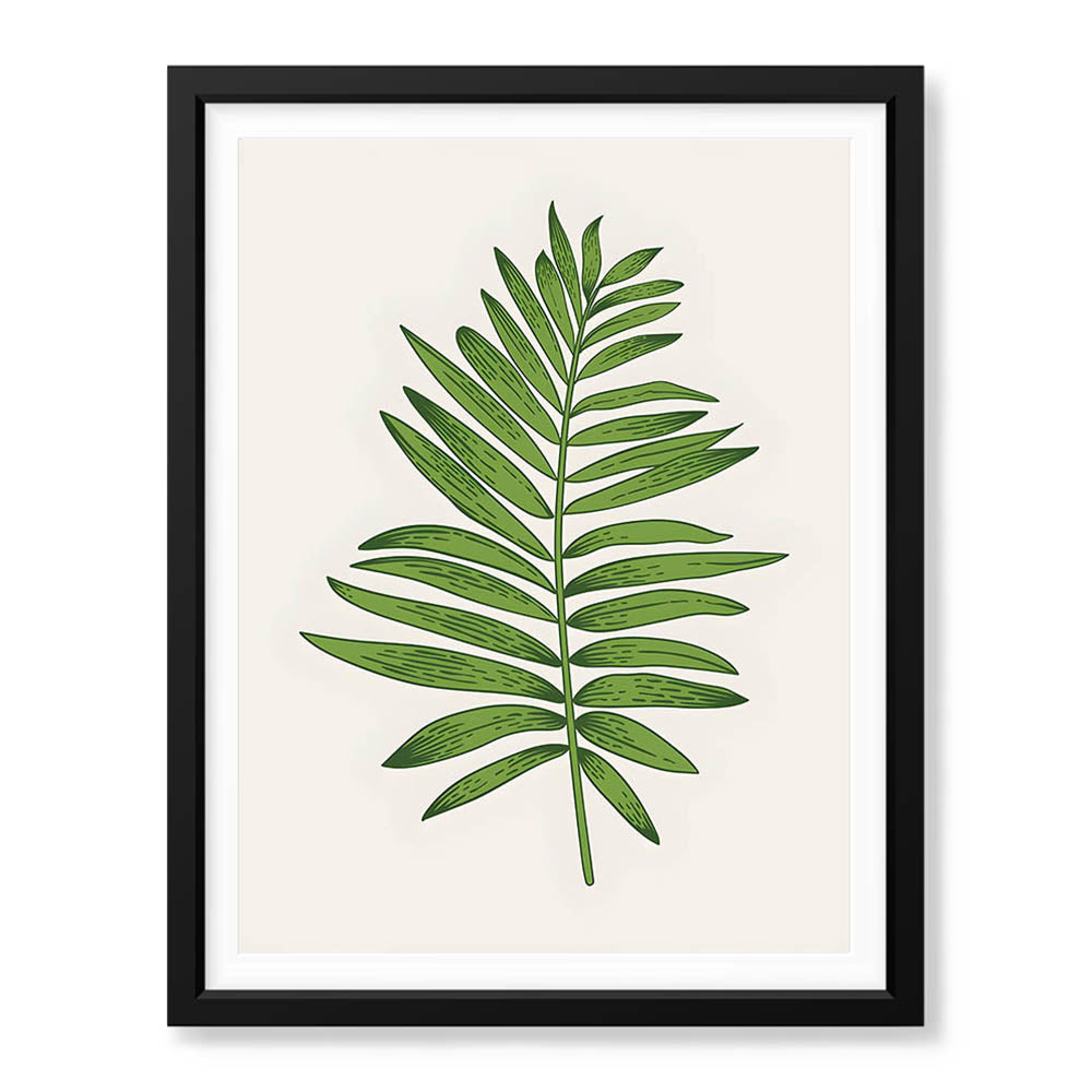 Light Green Tropical Leaves Floral Design | Abstract Floral Artwork #0028 - Prime Décor