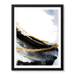Black & Gold Abstract Office Design Over White Background | Abstract Office Artwork #00290 - Prime Décor
