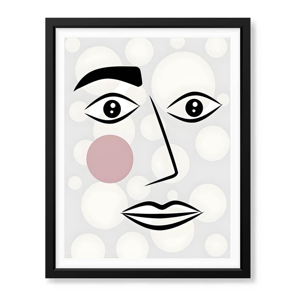 Black & White Linear Face Design | Abstract Fashion Artwork #0029 - Prime Décor