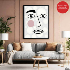 Black & White Linear Face Design | Abstract Fashion Artwork #0029 - Prime Décor